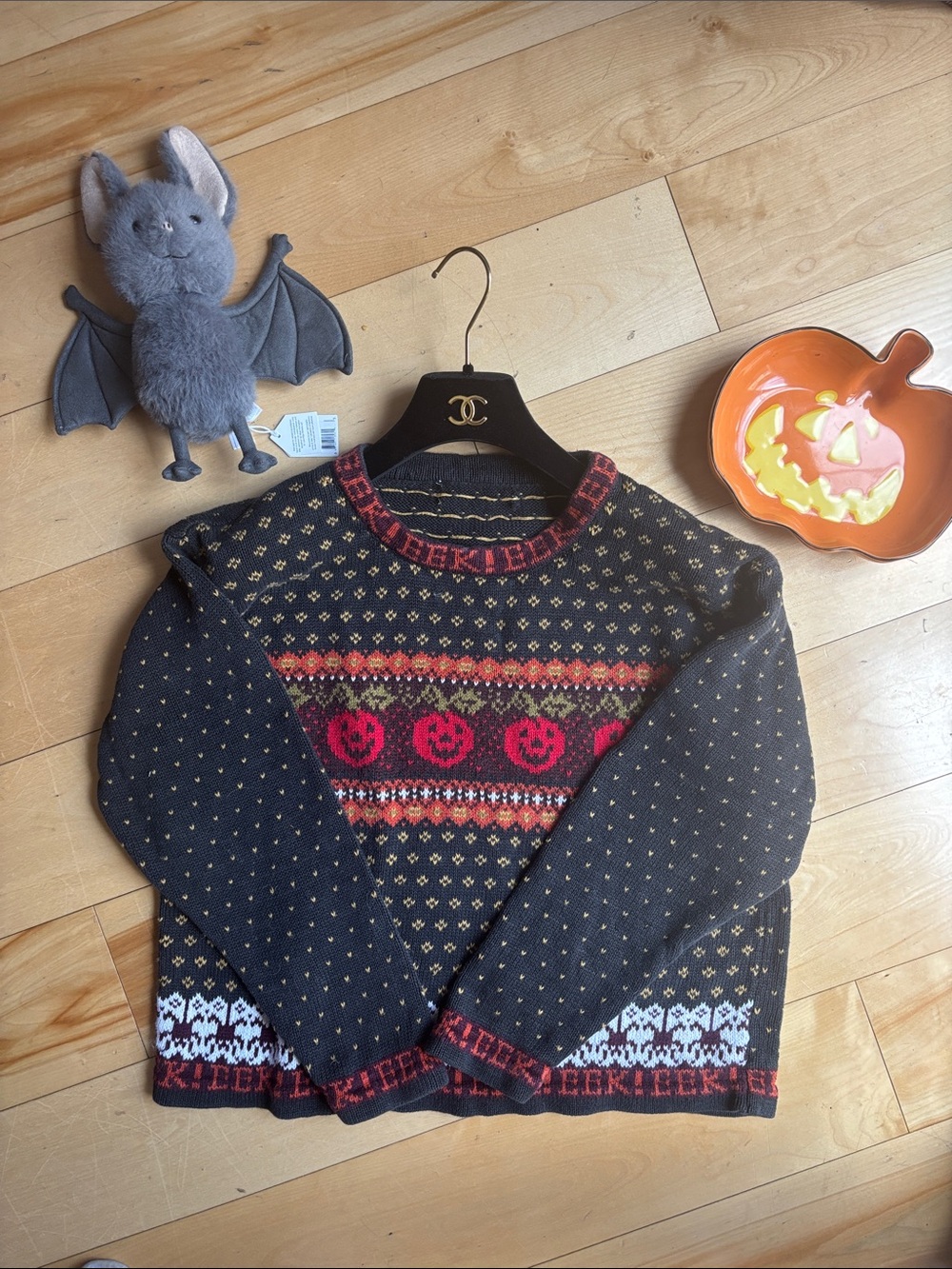 Halloween Fair Isle Style Vintage Sweater